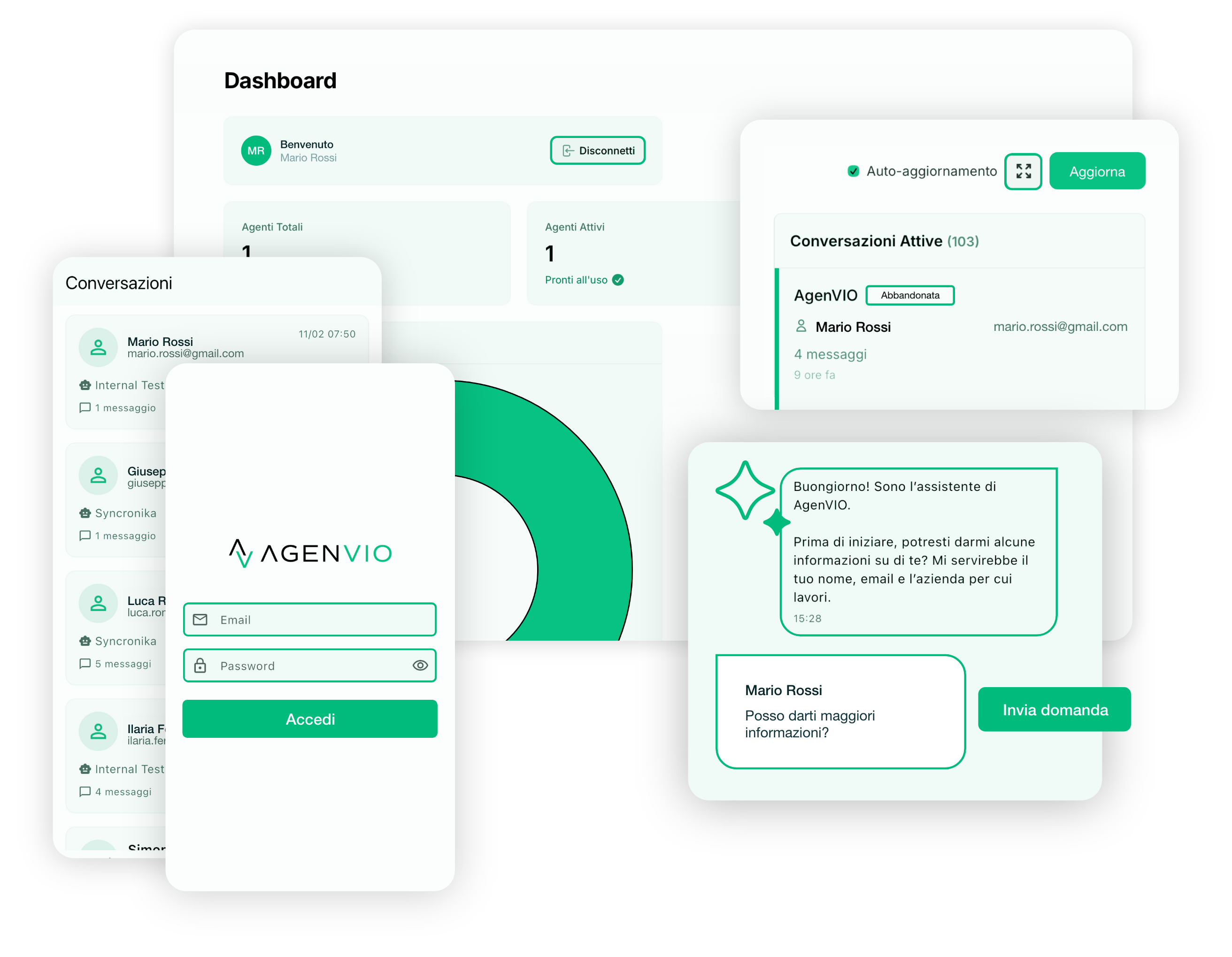 Interfaccia principale della piattaforma AgenVIO